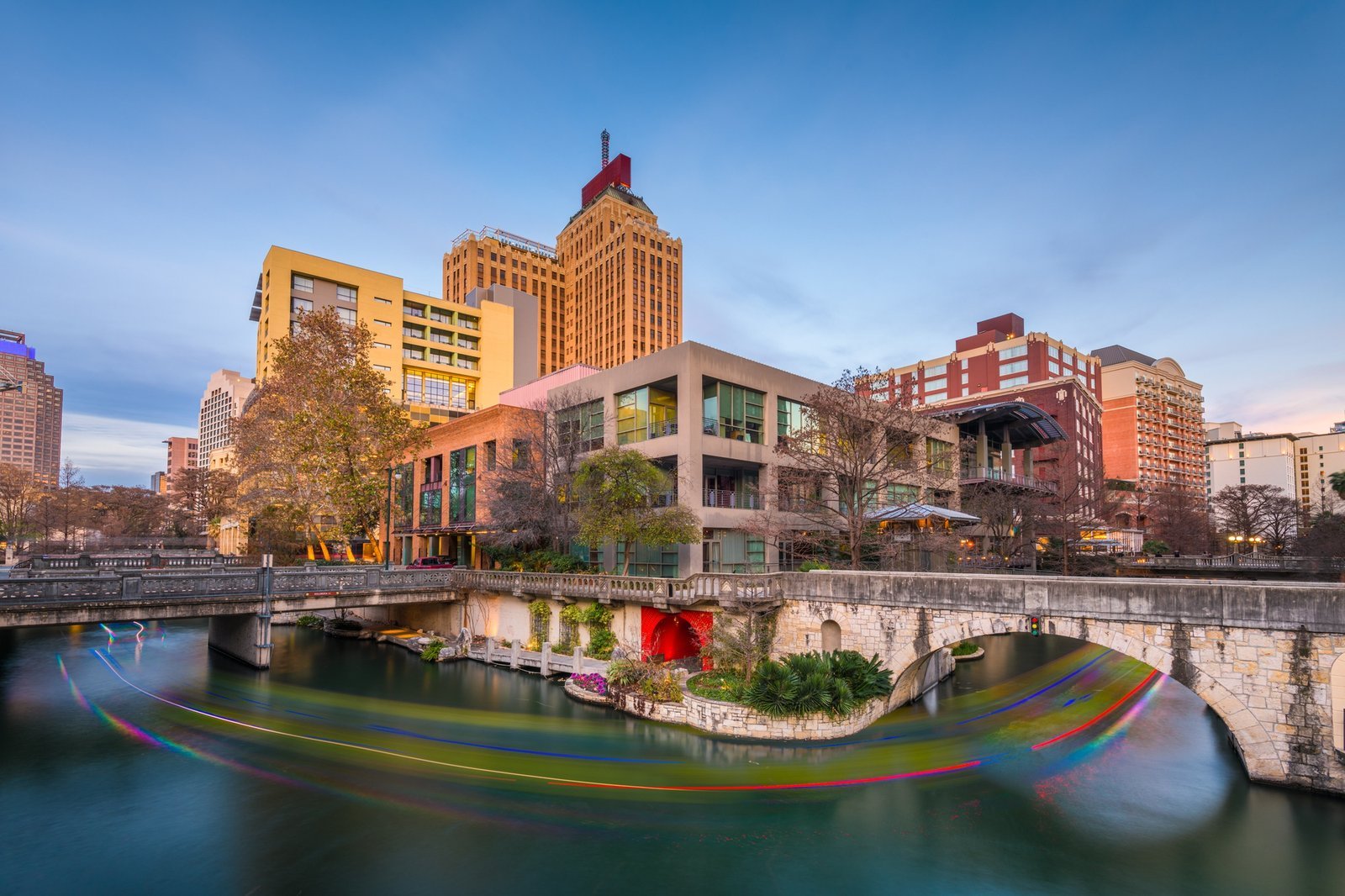San Antonio skyline at dusk